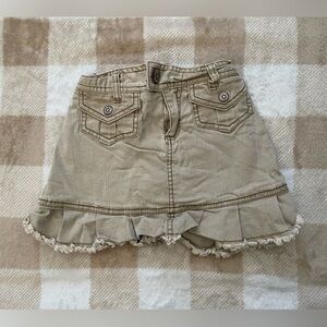 Vintage Children’s Place Girls size 6X/7 Tan Frayed Hem Mini Skirt